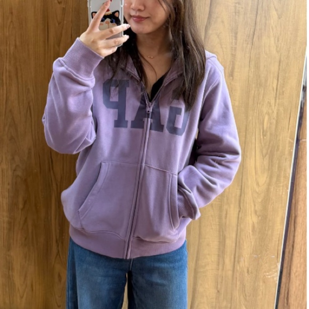 GAP Lavender Mauve purple  Full-Zip Hoodie with VintageSoft Arch Logo